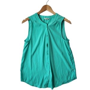 American Eagle Outfitters Sheer Button Front Flowy Oversized Tank Top Size M